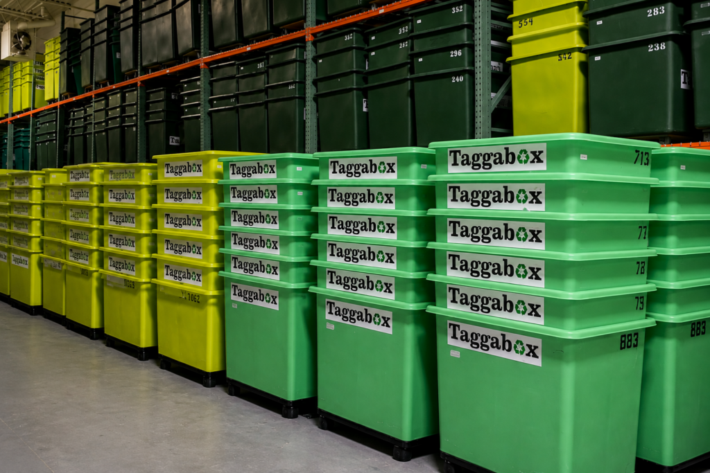Taggabox reusable rolling bins for college move-in and move-out services across the Southeast